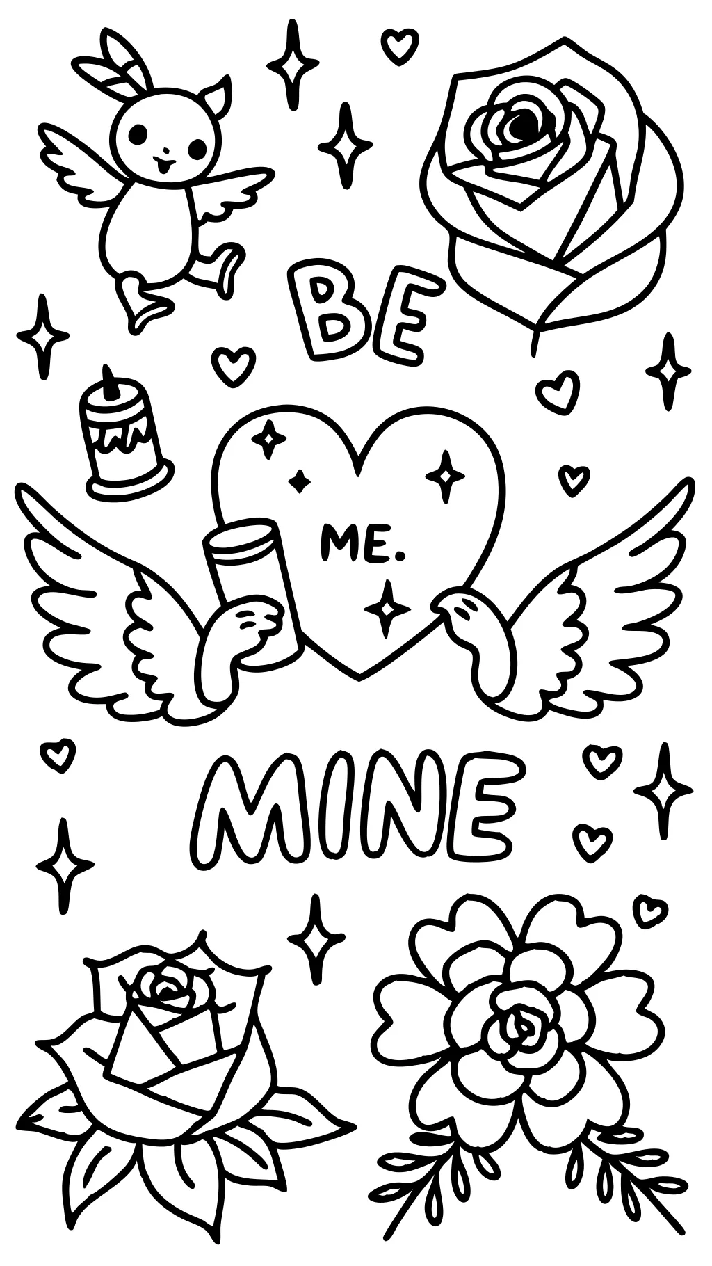 valentines free coloring pages